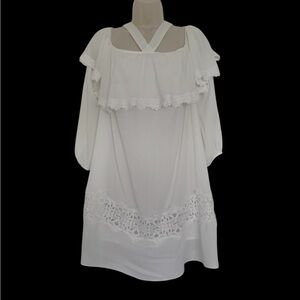 Endless Rose Off the Shoulder White Lace Midi Dress | Sz M